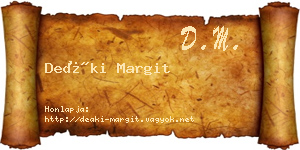Deáki Margit névjegykártya